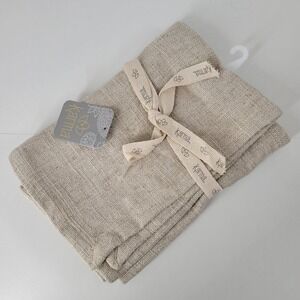Karma Solid Dinner Napkins Linen Blend Set of 2 Beige Tan 18x18 inches